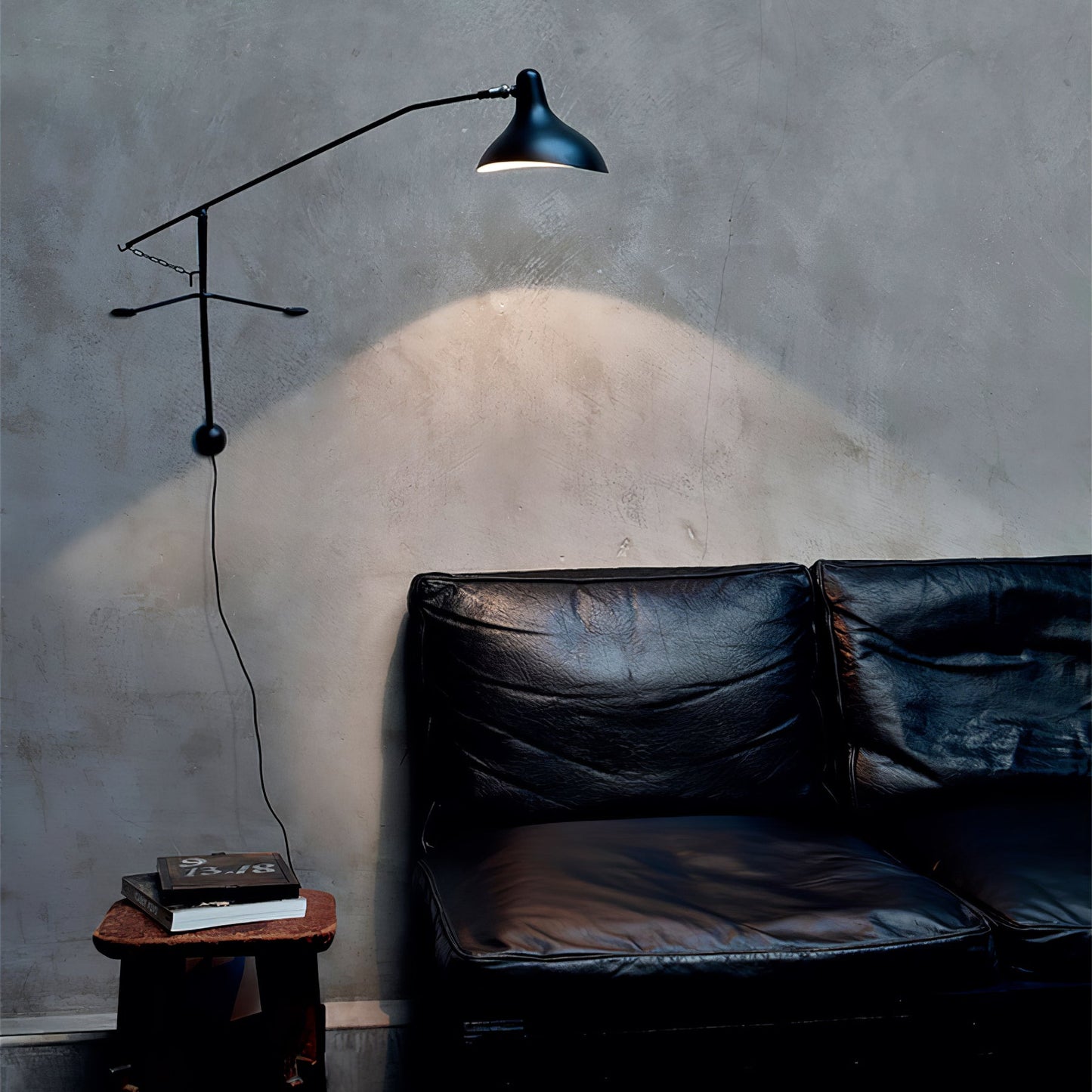 Mantis Arm Wall Lamp Black Metal LED Indoor Light
