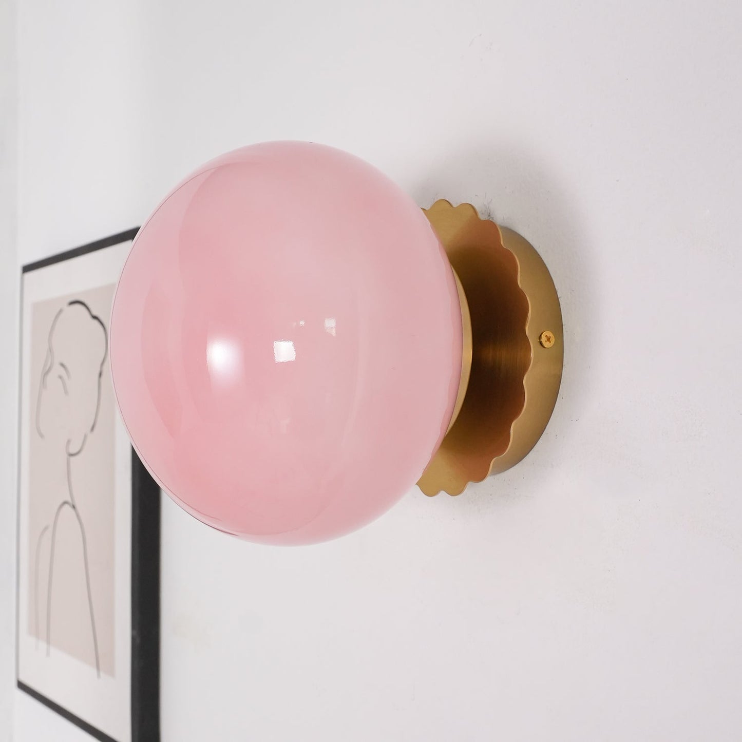 Marshmallow Sconces Pink Glass LED Wall/Ceiling Light