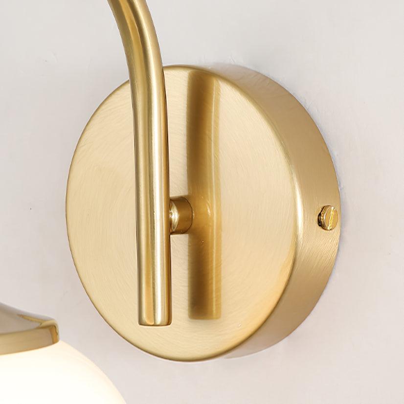 Marshmallow Wall Lamp with Pink Glass Shade and Gold Finish