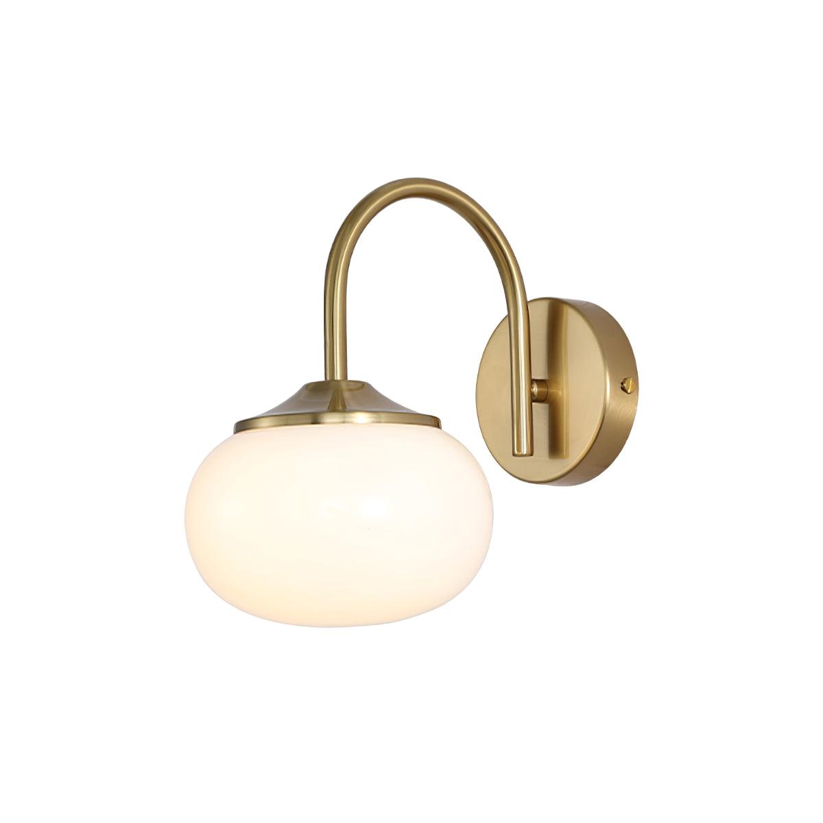 Marshmallow Wall Lamp with Pink Glass Shade and Gold Finish
