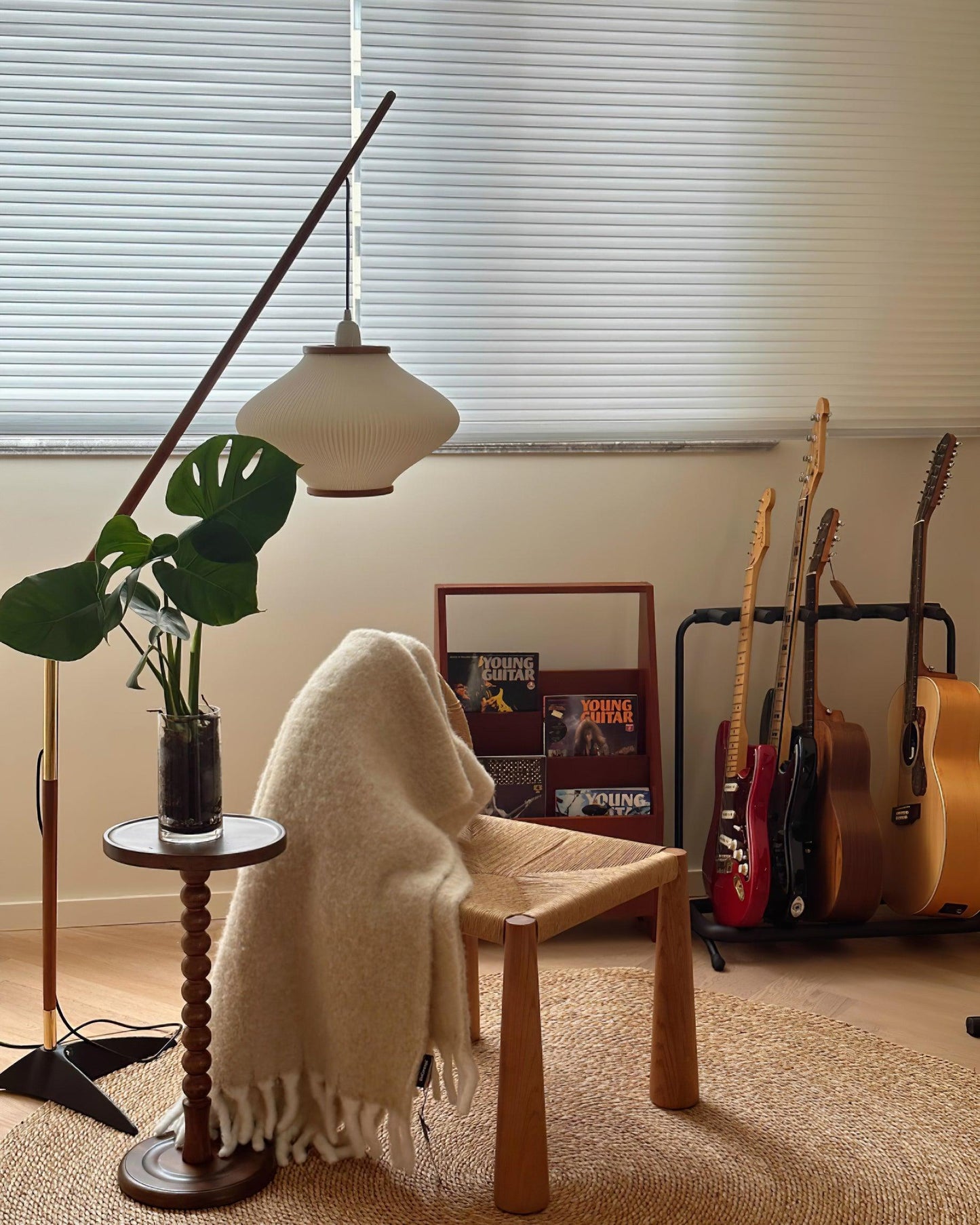 Matsusu Floor Lamp LED Brass Ash Wood Indoor Lighting