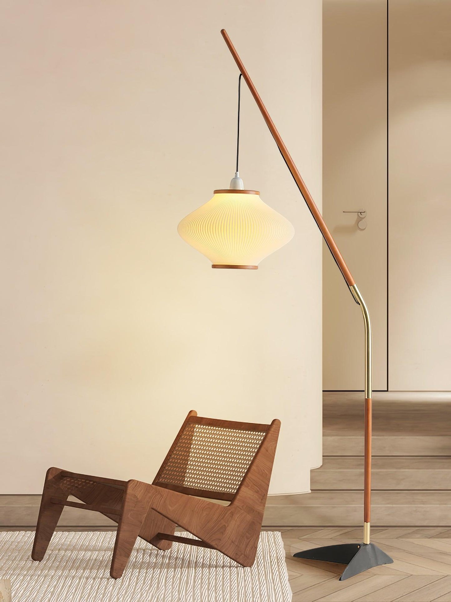 Matsusu Floor Lamp LED Brass Ash Wood Indoor Lighting
