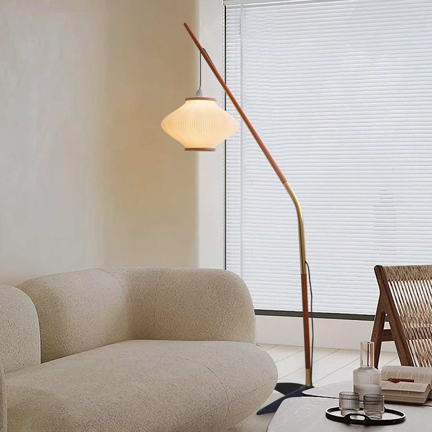 Matsusu Floor Lamp LED Brass Ash Wood Indoor Lighting