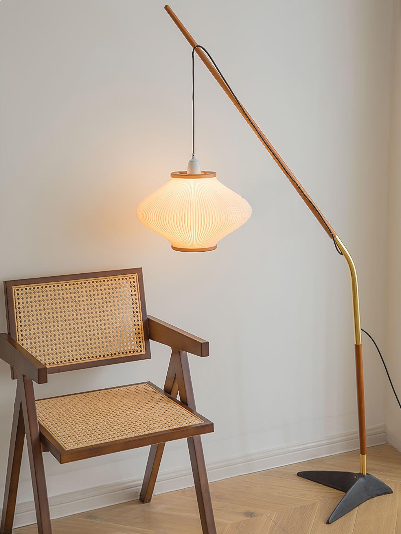 Matsusu Floor Lamp LED Brass Ash Wood Indoor Lighting