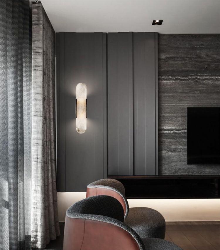 Melange Elongated Alabaster Wall Lamp - LED Indoor Lighting