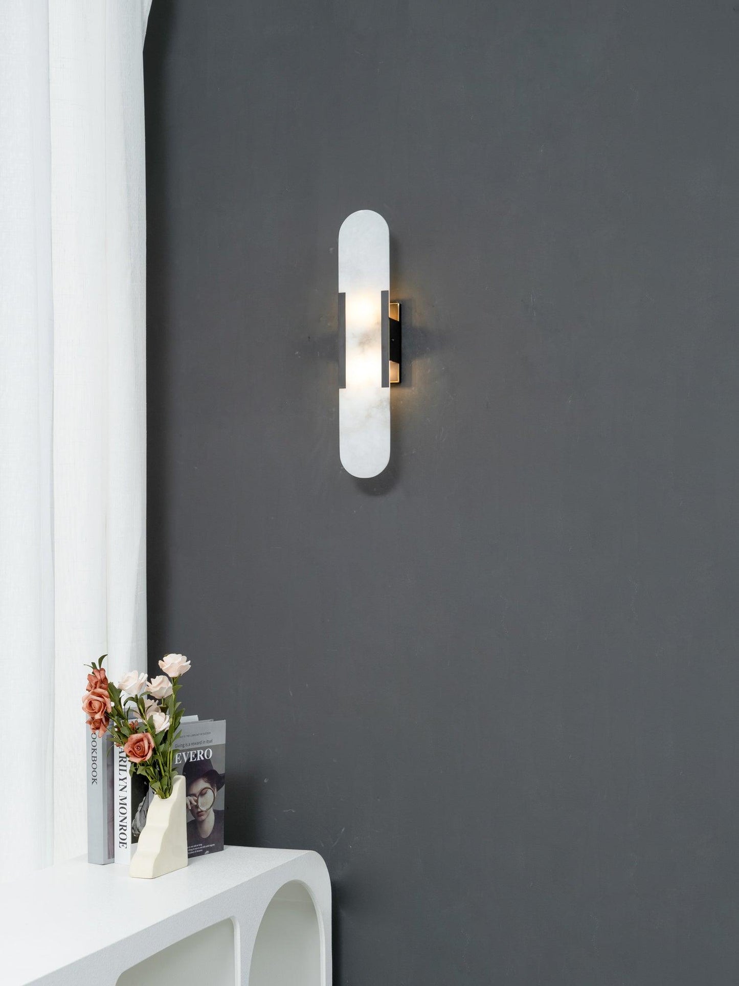 Melange Elongated Alabaster Wall Lamp - LED Indoor Lighting