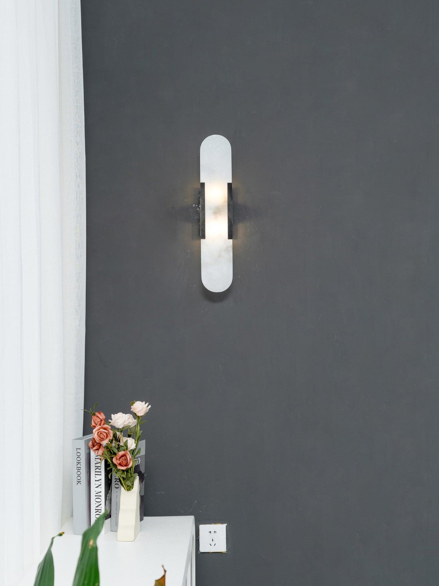 Melange Elongated Alabaster Wall Lamp - LED Indoor Lighting