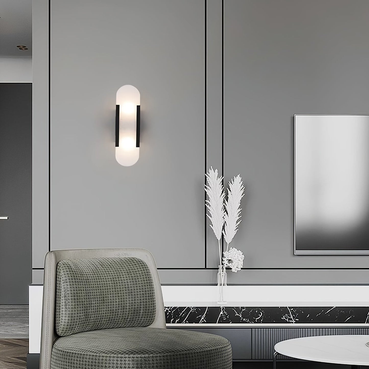 Melange Elongated Alabaster Wall Lamp - LED Indoor Lighting
