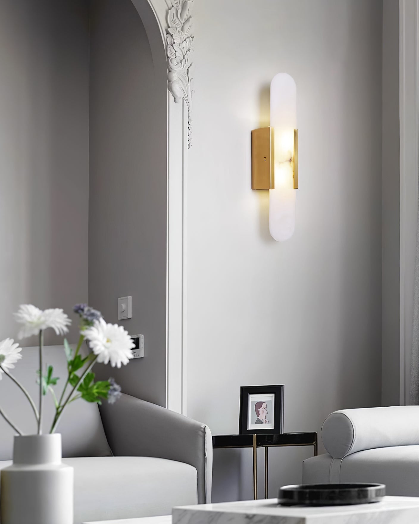 Melange Elongated Alabaster Wall Lamp - LED Indoor Lighting