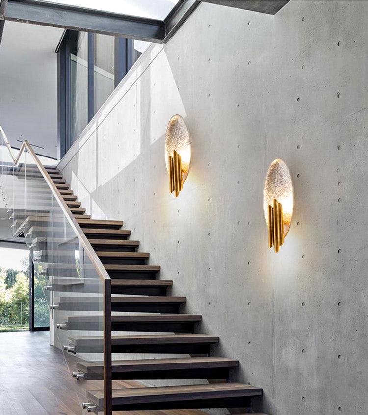 Metal Sconce Wall Light - Gold & Black Finish, LED, Indoor