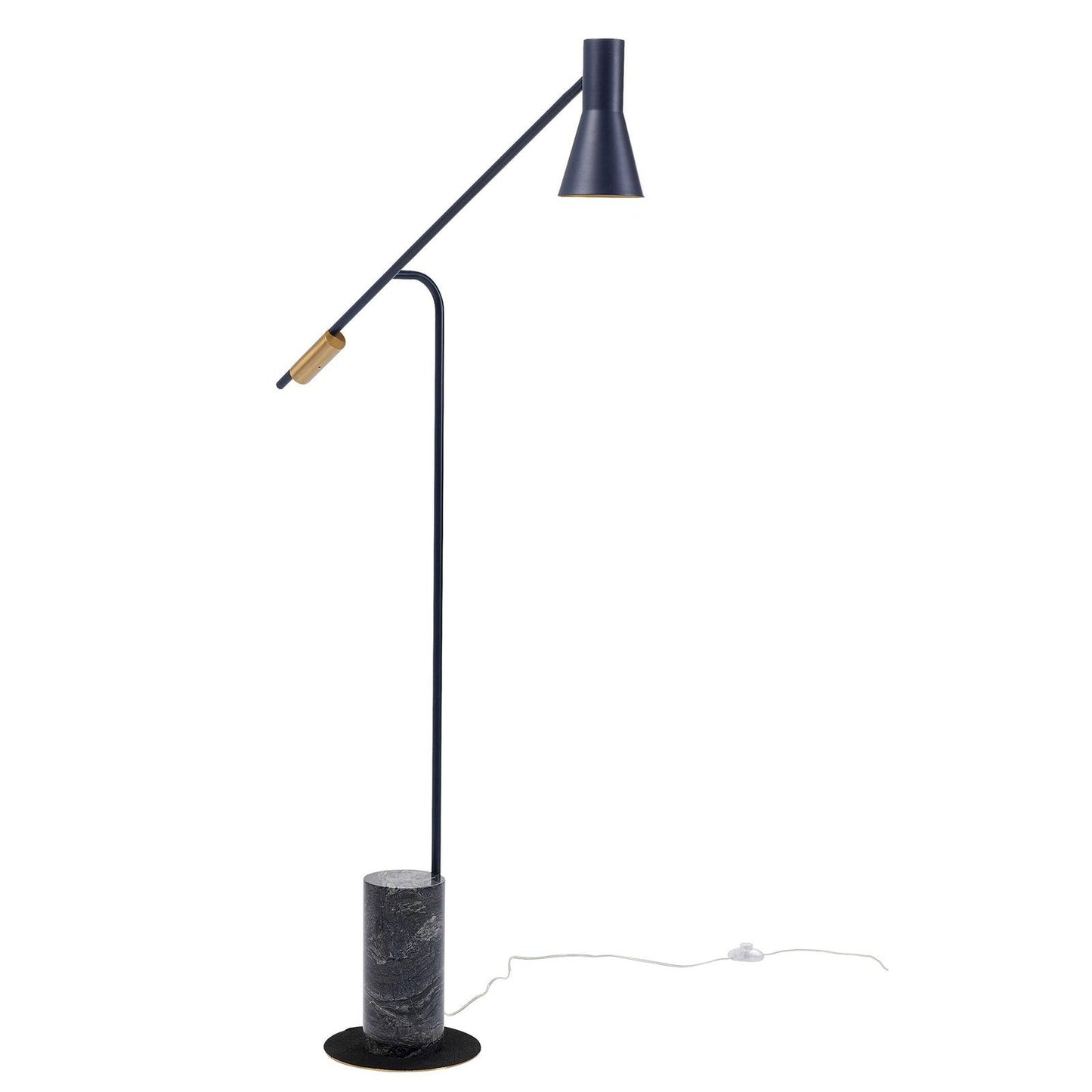 Metro Floor Lamp with Black Marble Base and LED Light
