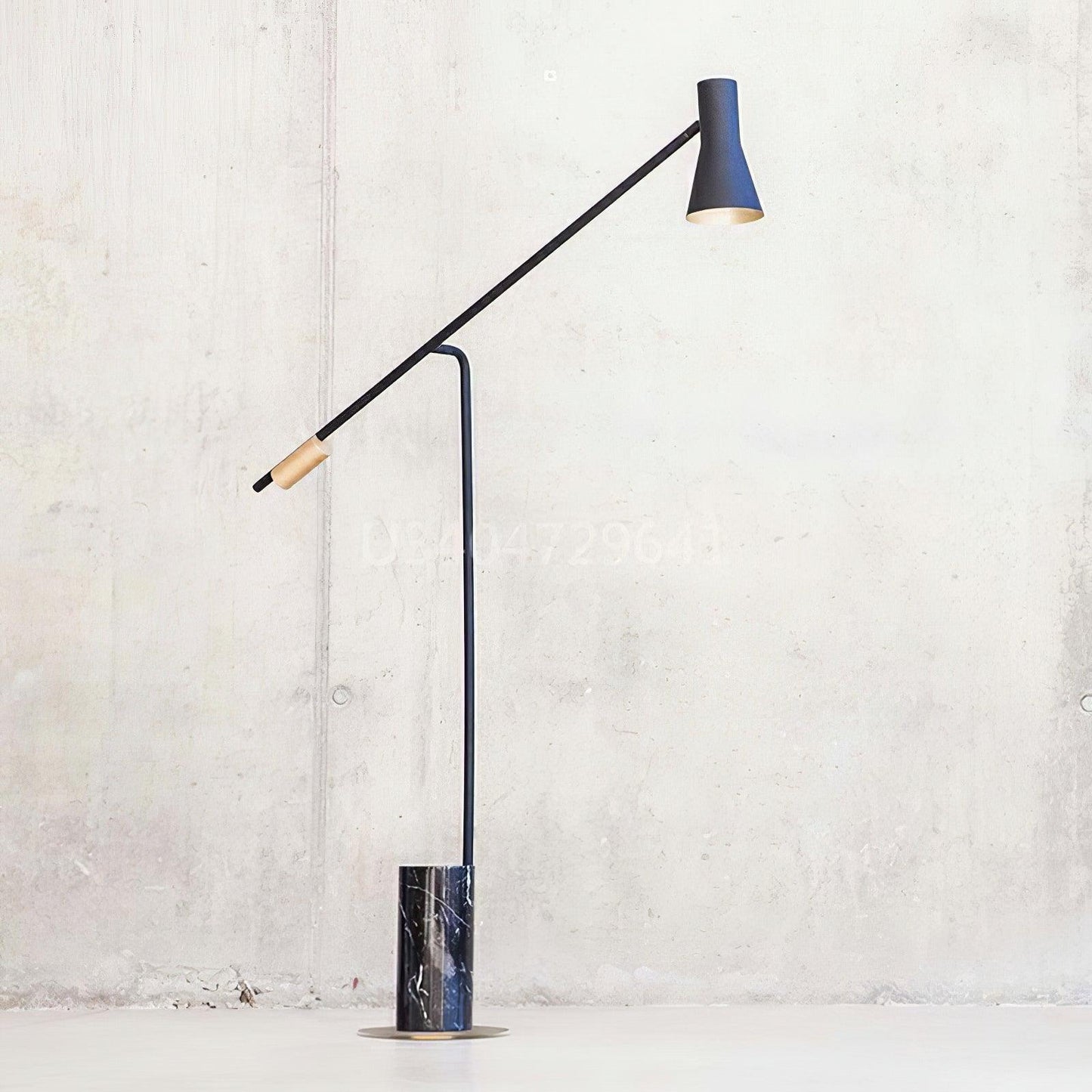 Metro Floor Lamp with Black Marble Base and LED Light