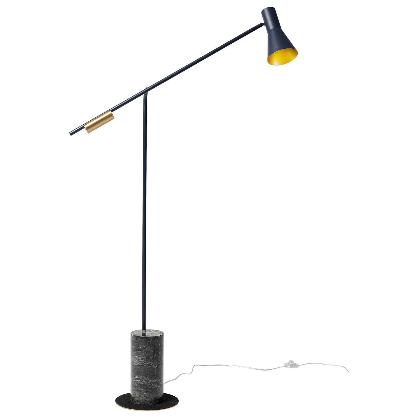 Metro Floor Lamp with Black Marble Base and LED Light