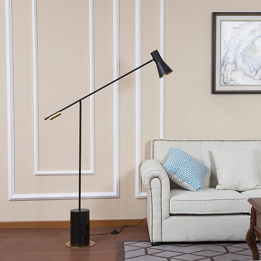 Metro Floor Lamp with Black Marble Base and LED Light