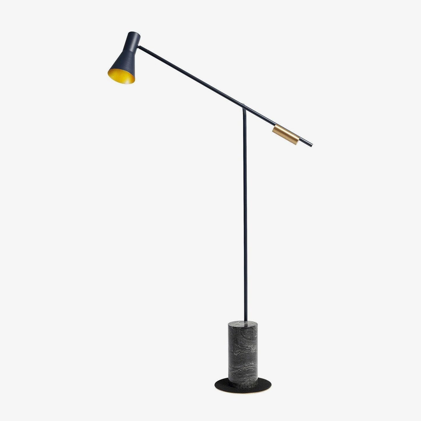 Metro Floor Lamp with Black Marble Base and LED Light