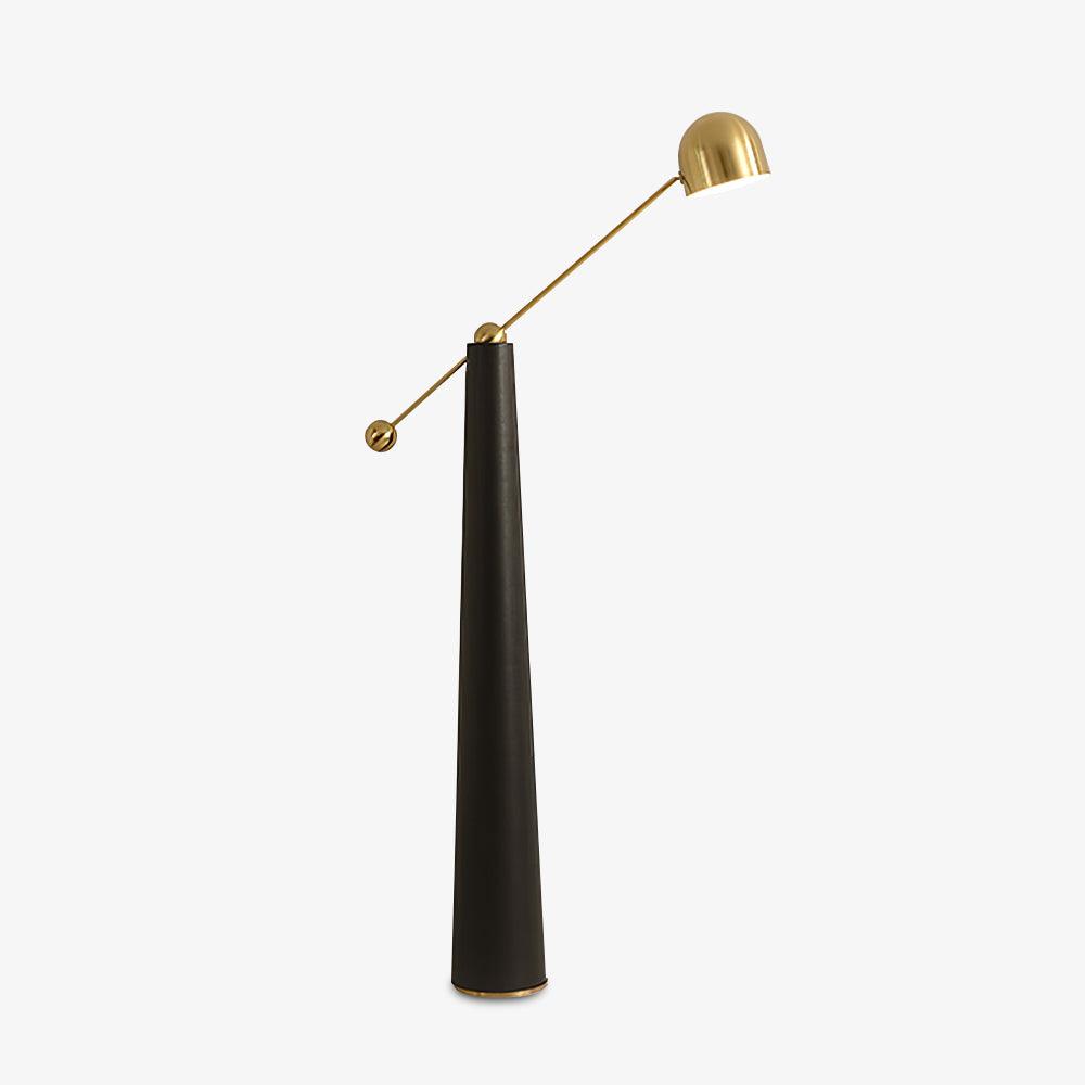 Metronome Floor Lamp - LED, Metal & Leather Design, Indoor