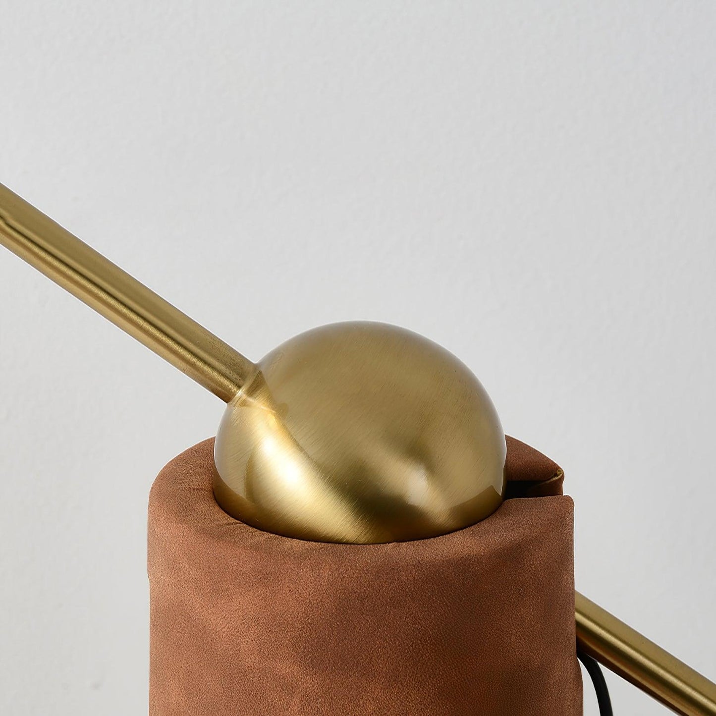 Metronome Floor Lamp - LED, Metal & Leather Design, Indoor