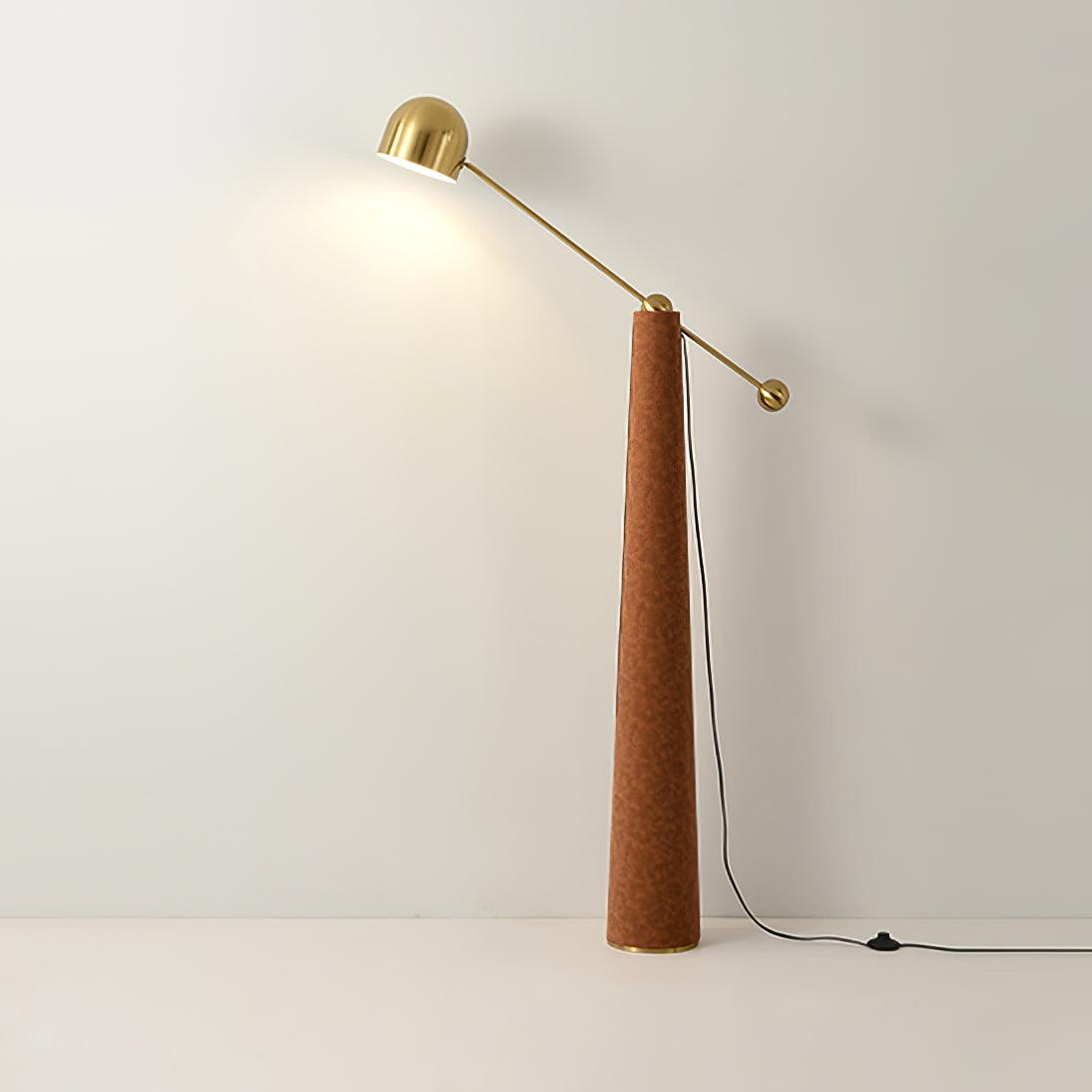 Metronome Floor Lamp - LED, Metal & Leather Design, Indoor