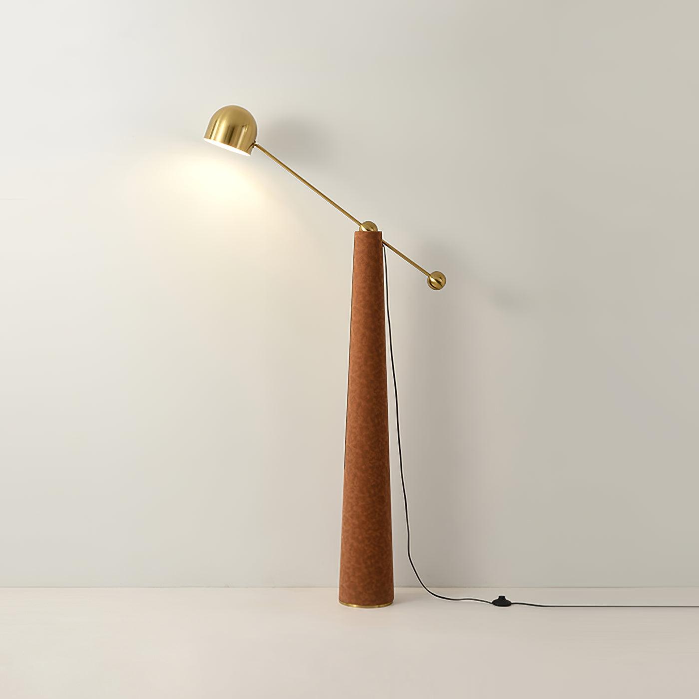 Metronome Floor Lamp - LED, Metal & Leather Design, Indoor