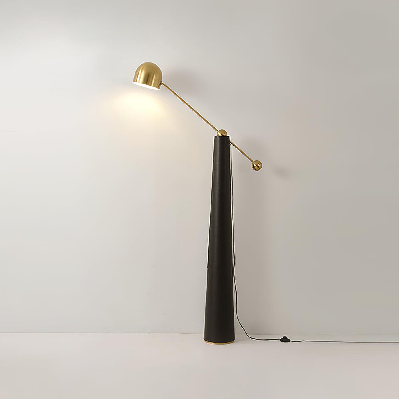 Metronome Floor Lamp - LED, Metal & Leather Design, Indoor