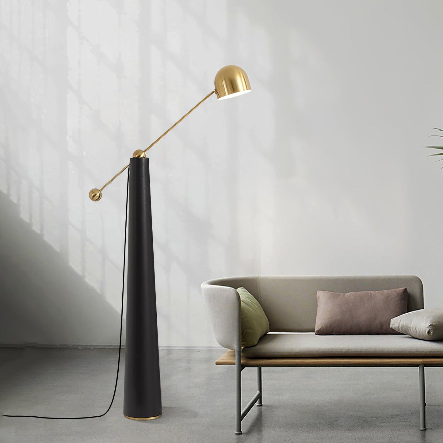 Metronome Floor Lamp - LED, Metal & Leather Design, Indoor