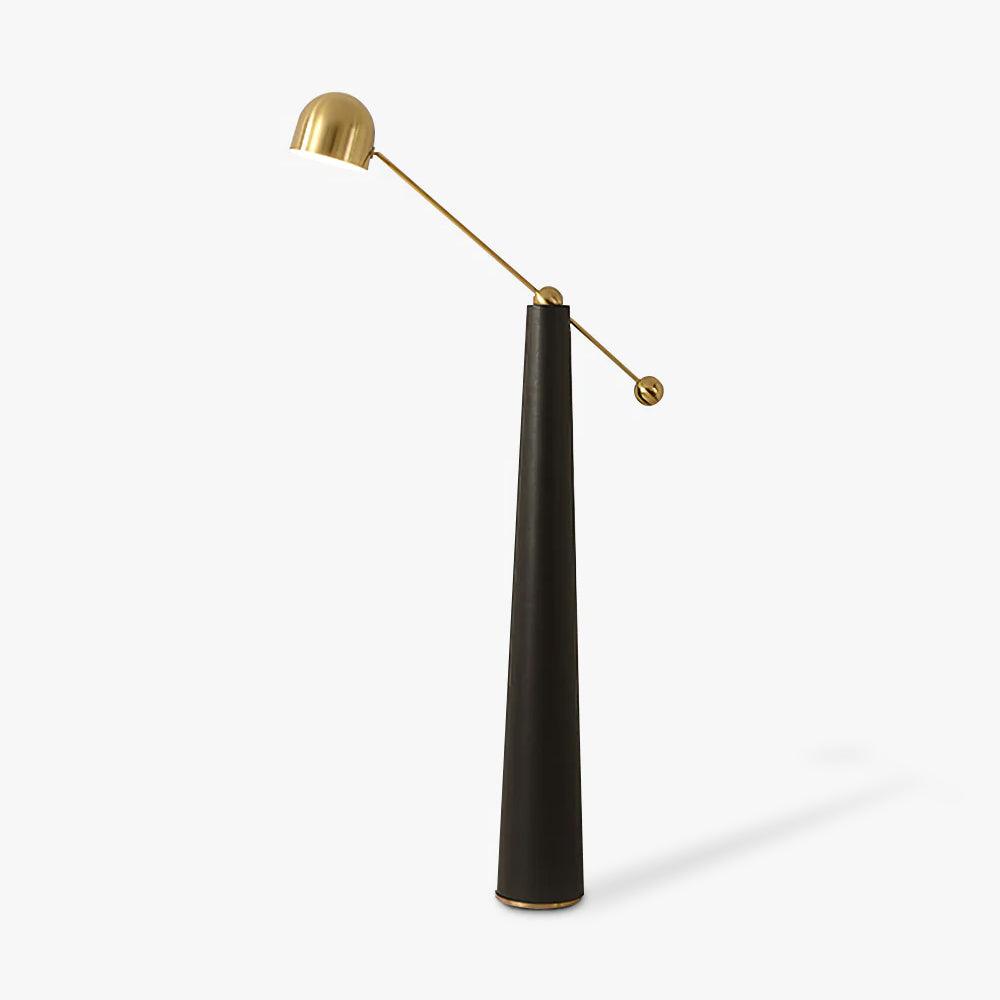 Metronome Floor Lamp - LED, Metal & Leather Design, Indoor
