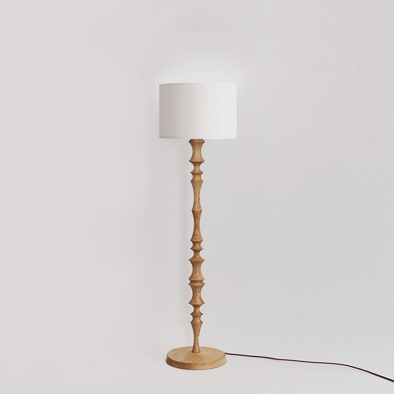 Milo Floor Lamp with Wooden Base and LED Light
