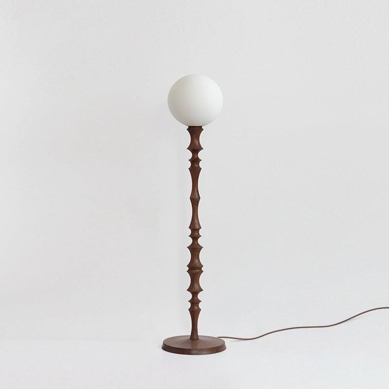Milo Floor Lamp with Wooden Base and LED Light