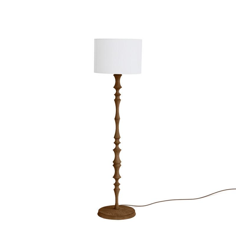 Milo Floor Lamp with Wooden Base and LED Light