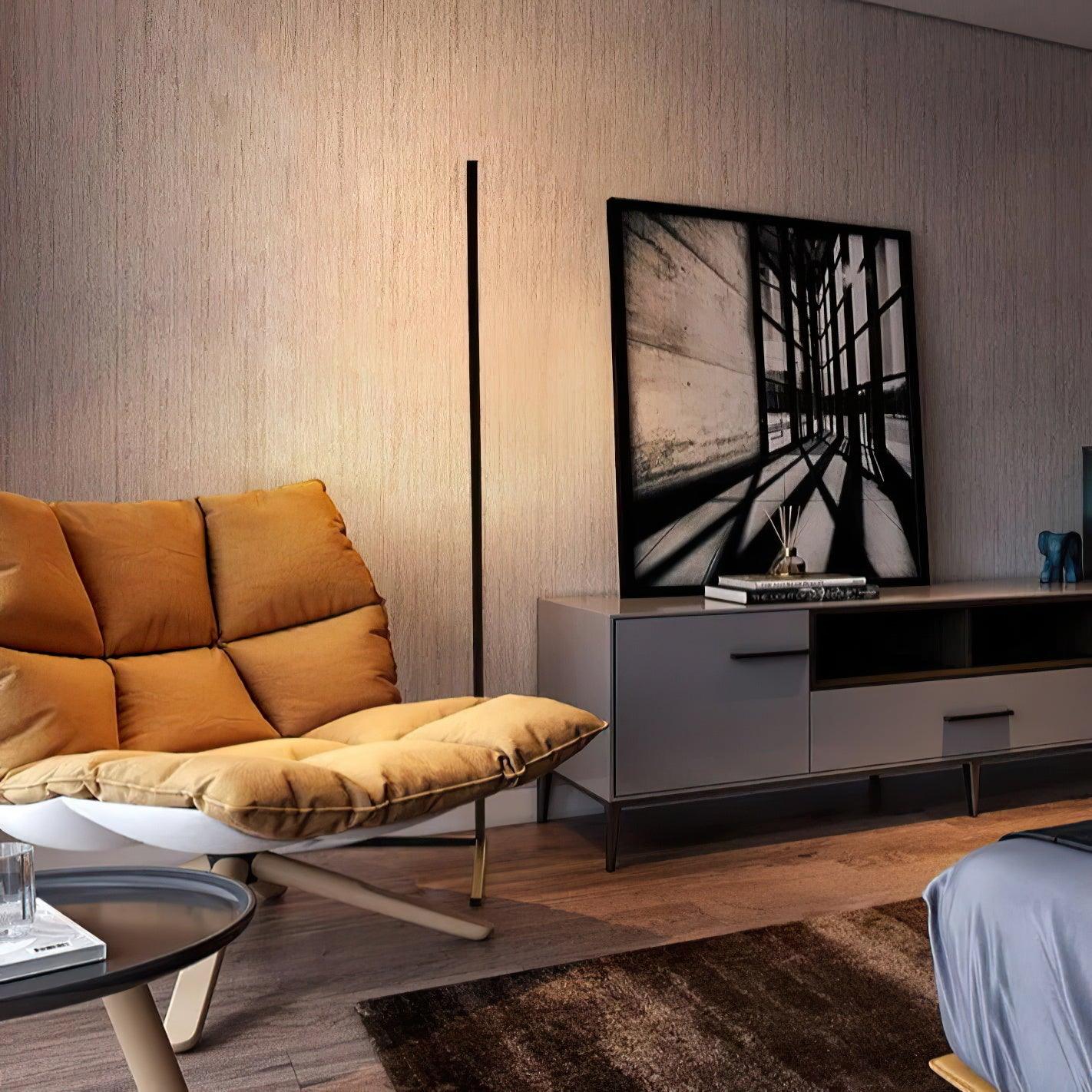 Minimalist LED Floor Lamp with Dimmable Control - Black