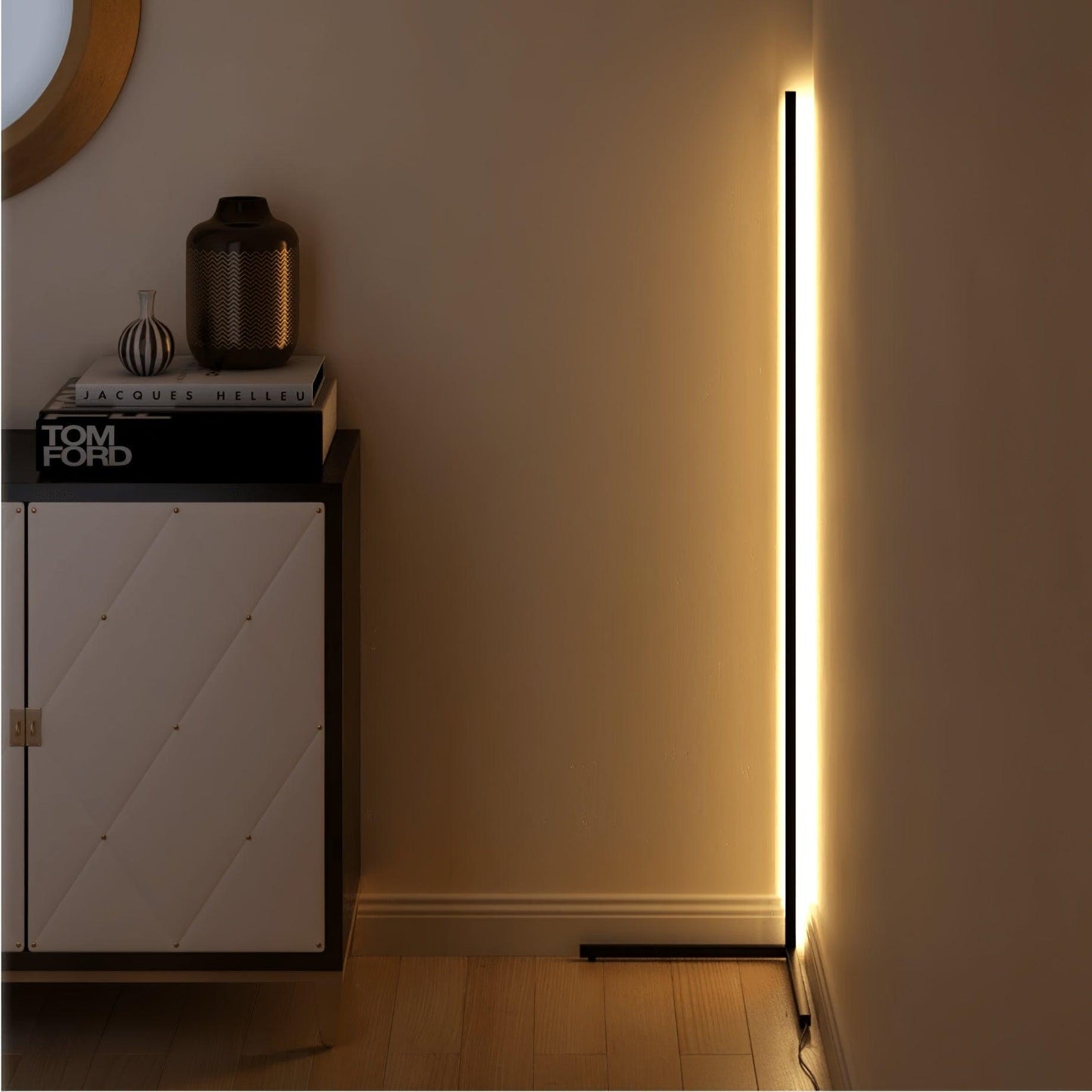 Minimalist LED Floor Lamp with Dimmable Control - Black