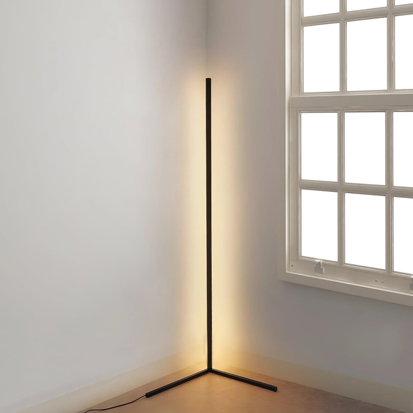 Minimalist LED Floor Lamp with Dimmable Control - Black