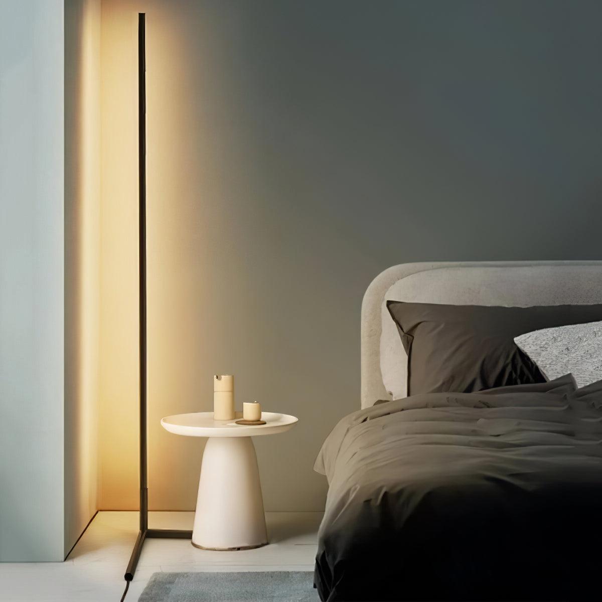 Minimalist LED Floor Lamp with Dimmable Control - Black