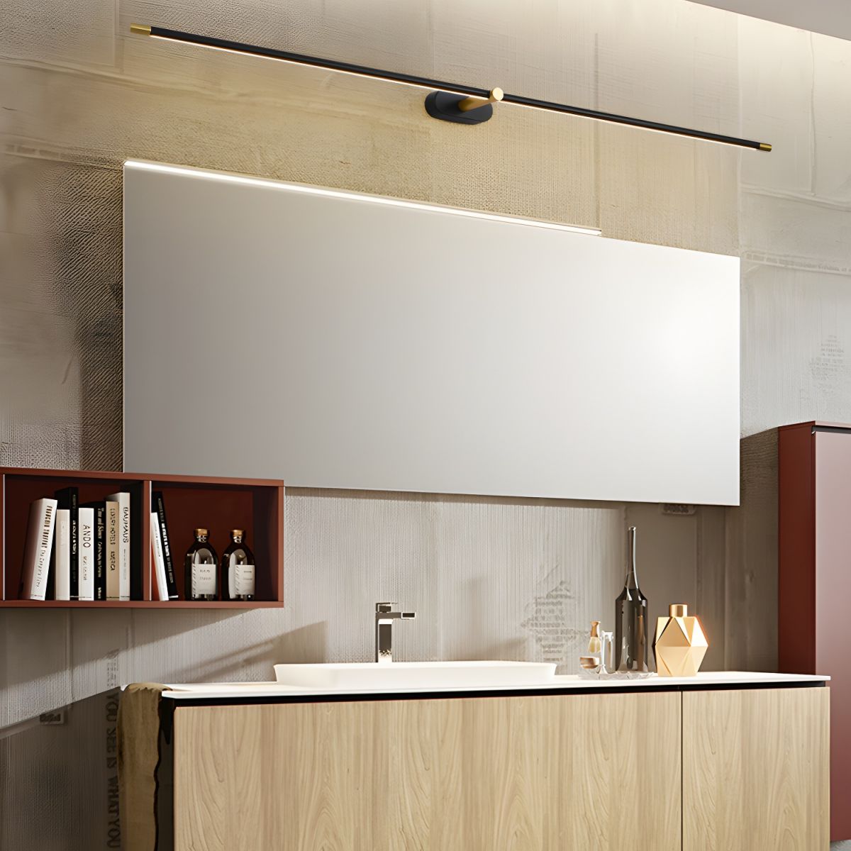 Minimalist Linear Plug-in Wall Lamp with Integrated LED Light