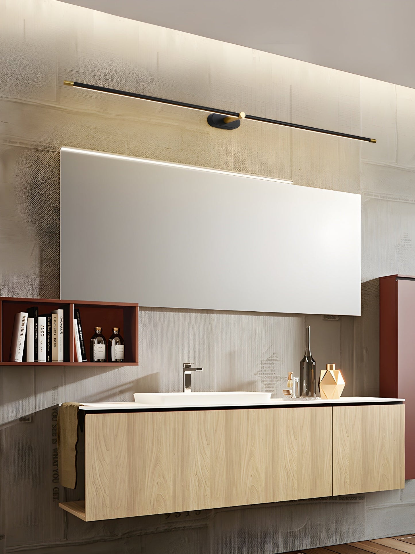 Minimalist Linear Plug-in Wall Lamp with Integrated LED Light