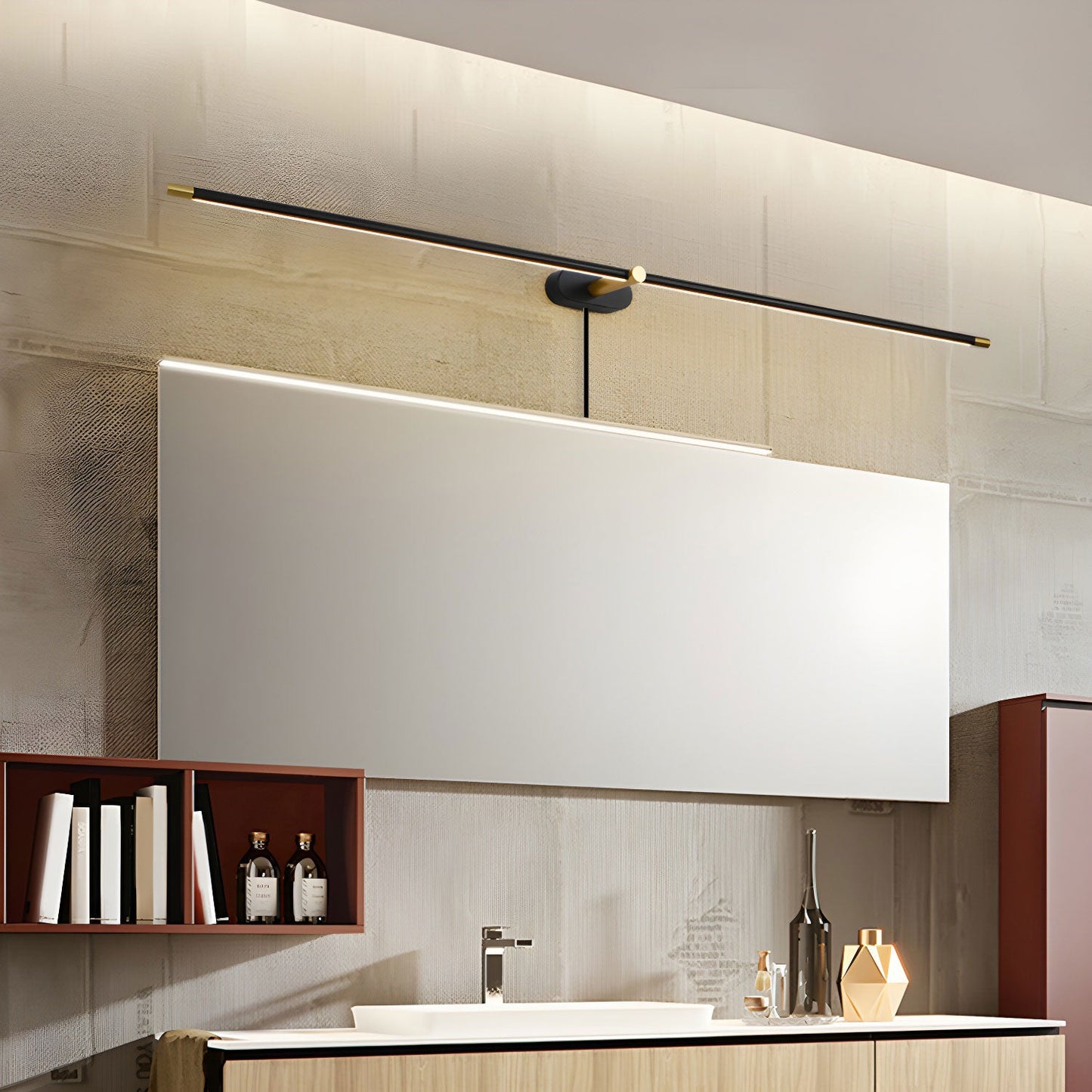 Minimalist Linear Plug-in Wall Lamp with Integrated LED Light