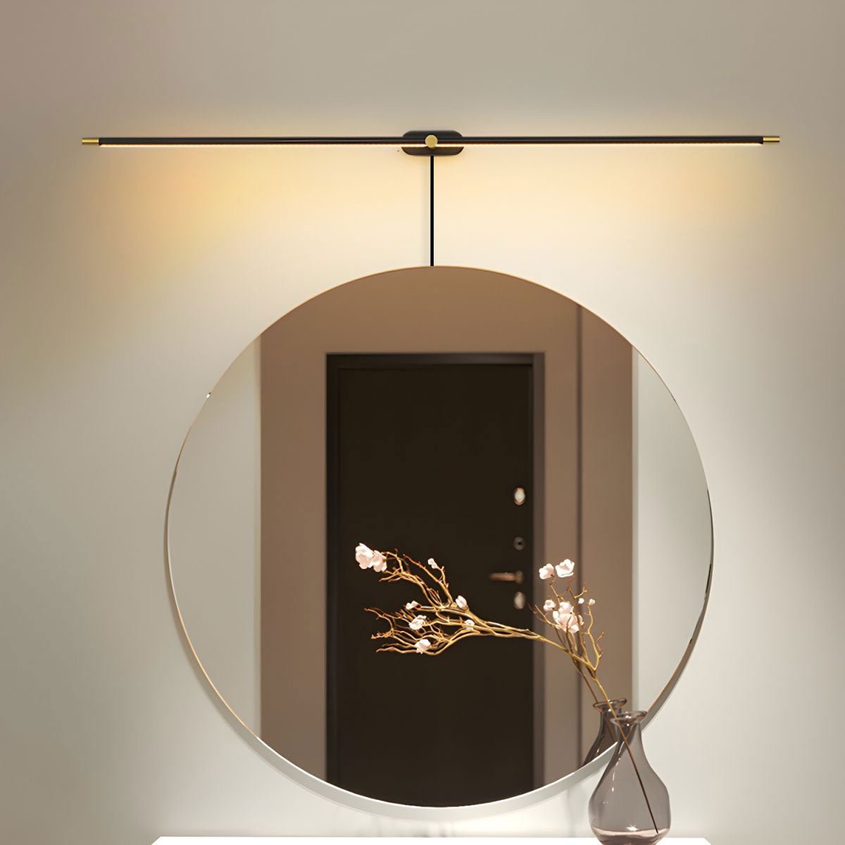 Minimalist Linear Plug-in Wall Lamp with Integrated LED Light