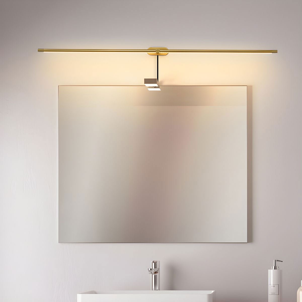 Minimalist Linear Plug-in Wall Lamp with Integrated LED Light