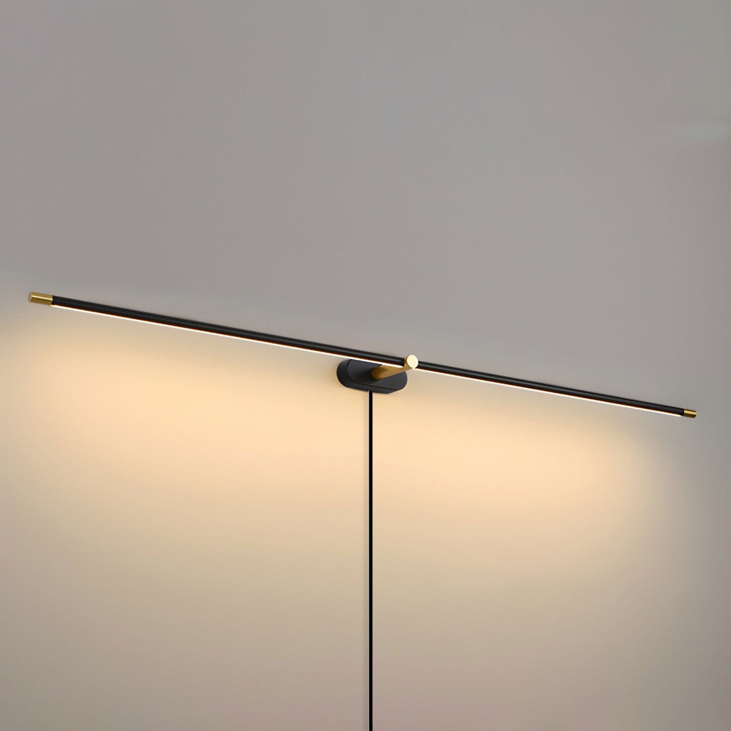 Minimalist Linear Plug-in Wall Lamp with Integrated LED Light