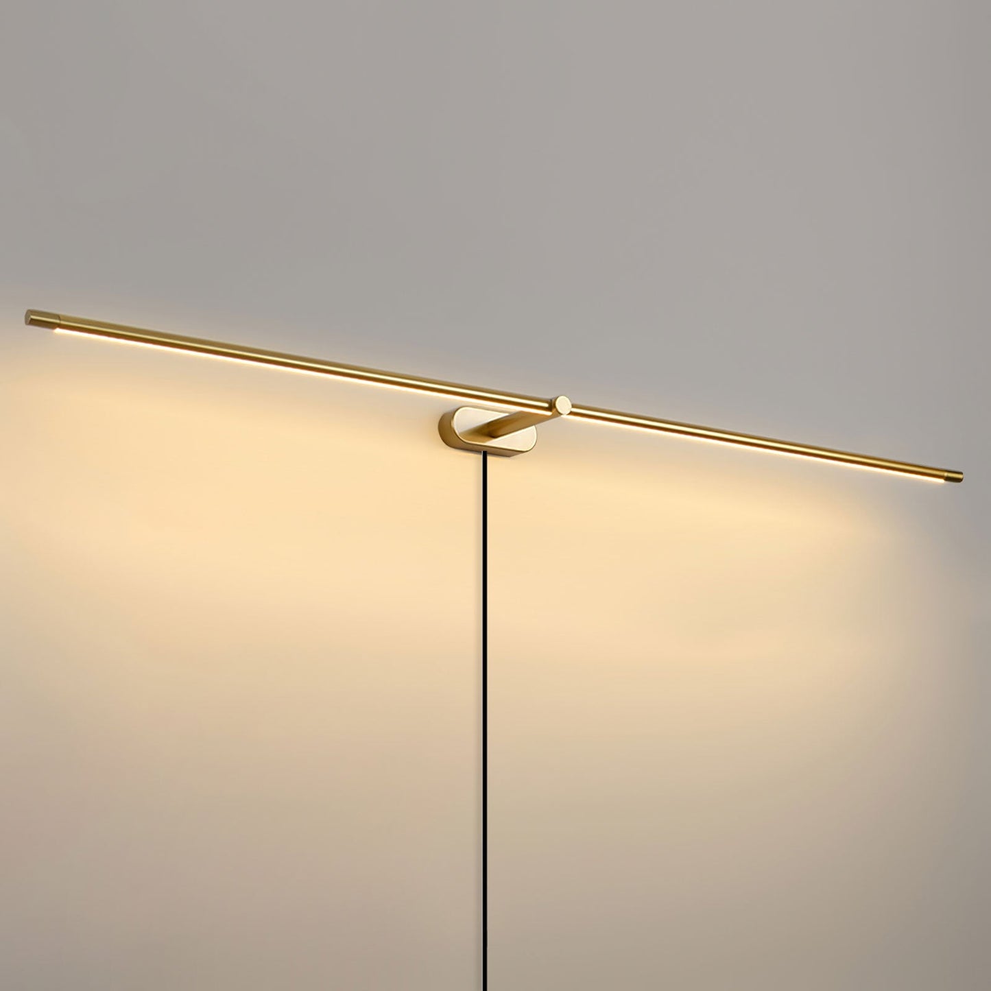 Minimalist Linear Plug-in Wall Lamp with Integrated LED Light