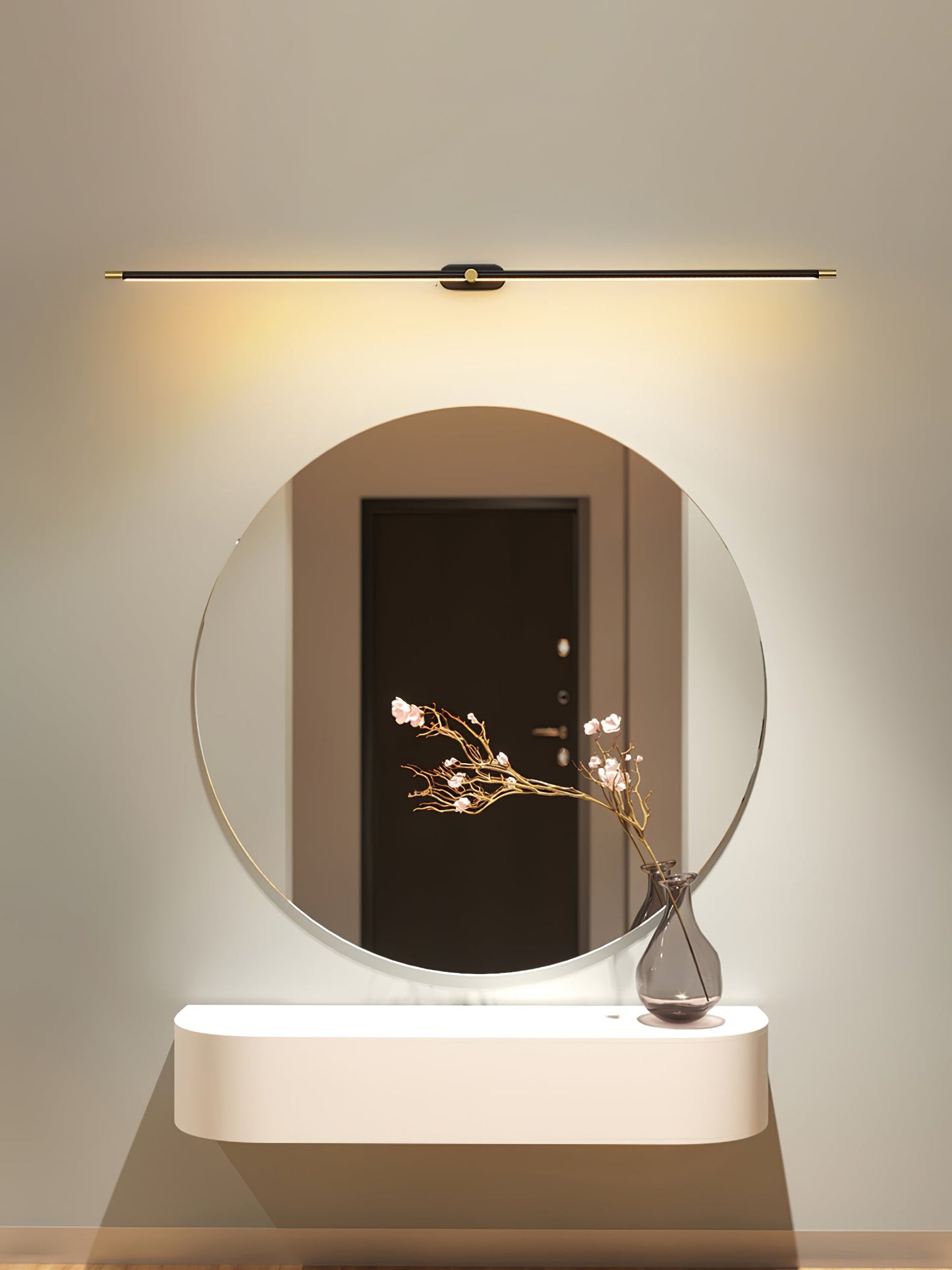 Minimalist Linear Plug-in Wall Lamp with Integrated LED Light