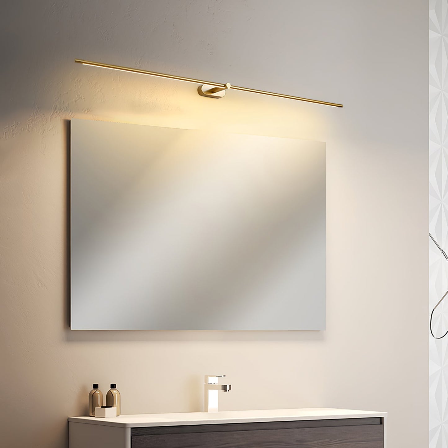 Minimalist Linear Plug-in Wall Lamp with Integrated LED Light