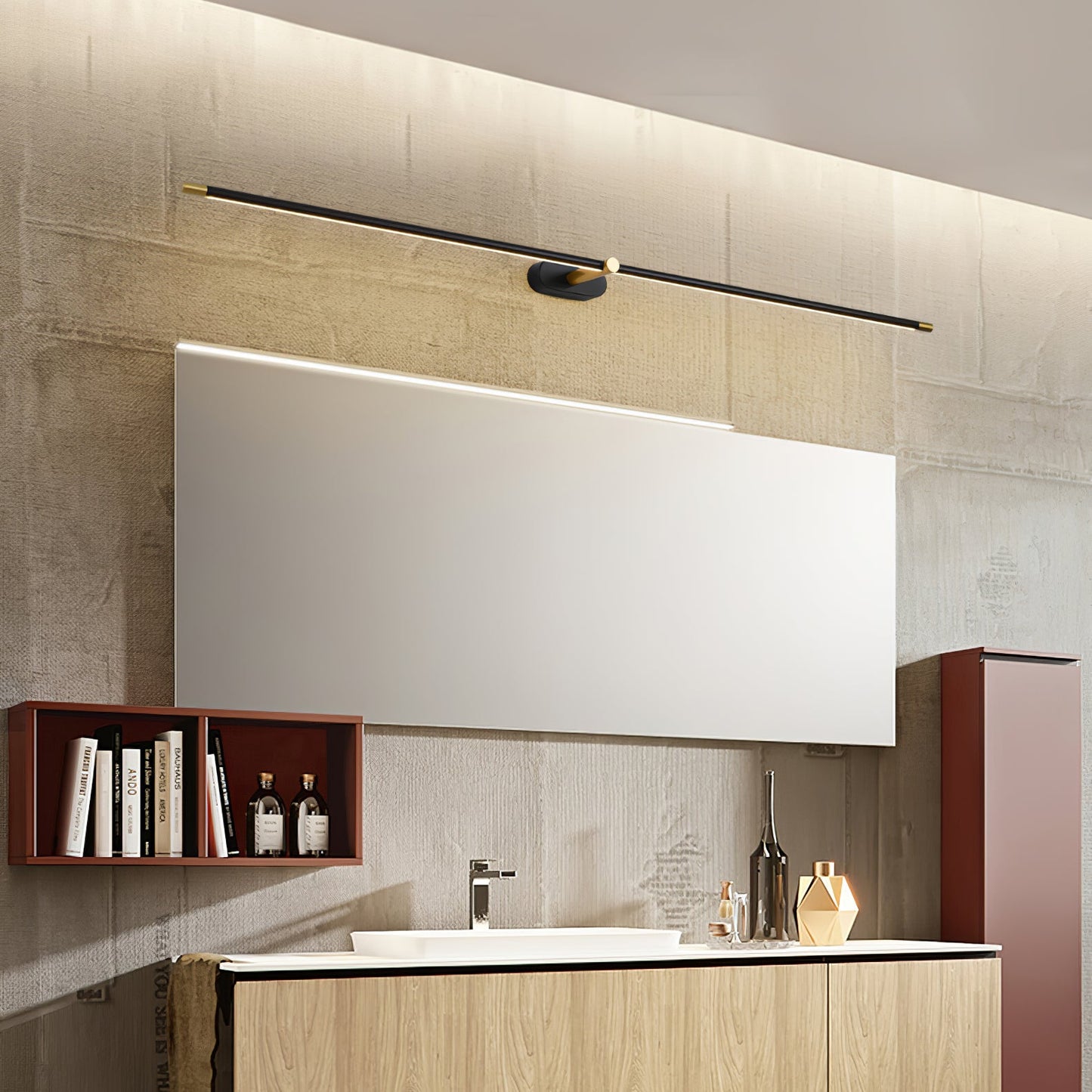 Minimalist Linear Plug-in Wall Lamp with Integrated LED Light