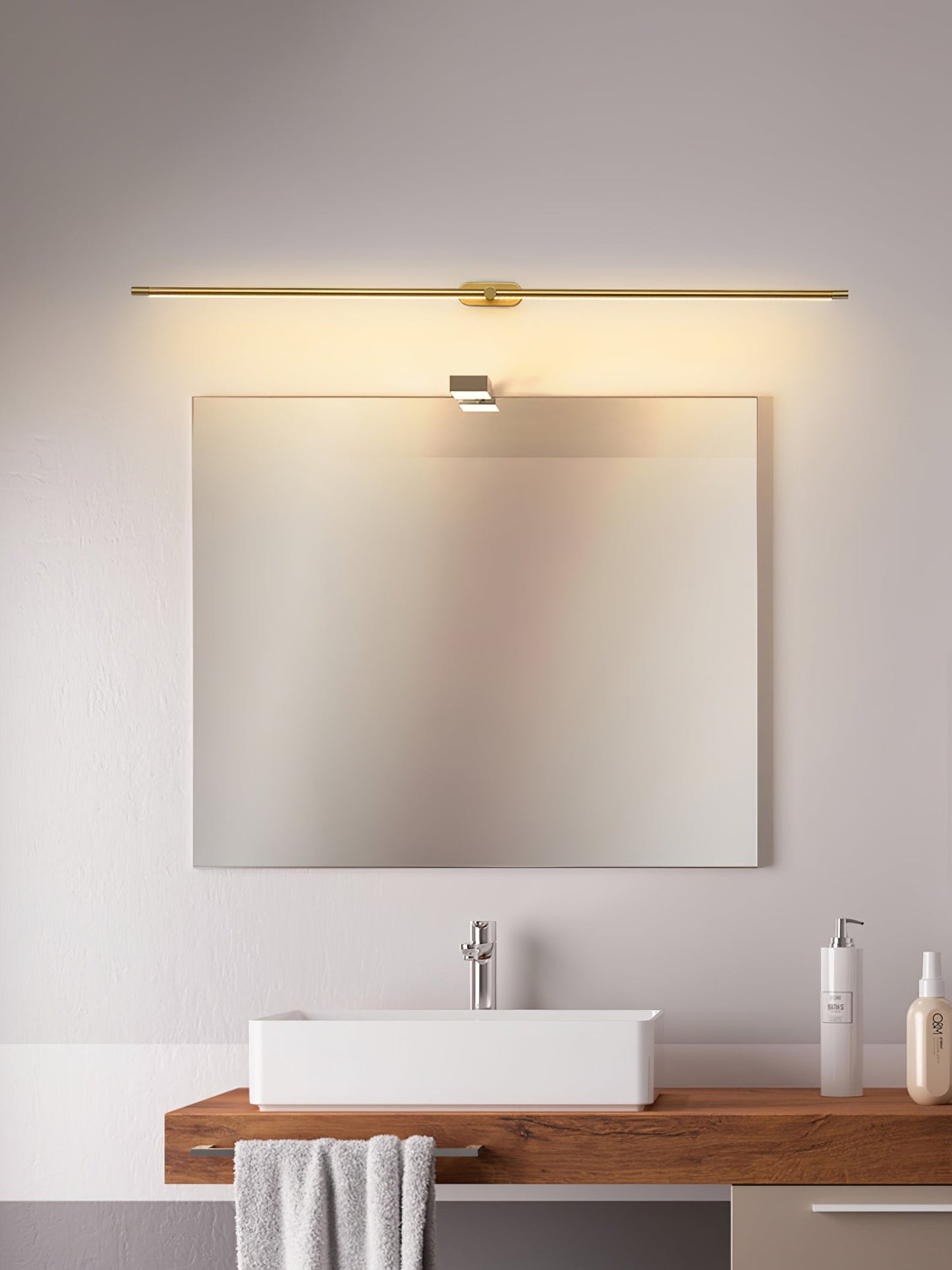 Minimalist Linear Plug-in Wall Lamp with Integrated LED Light