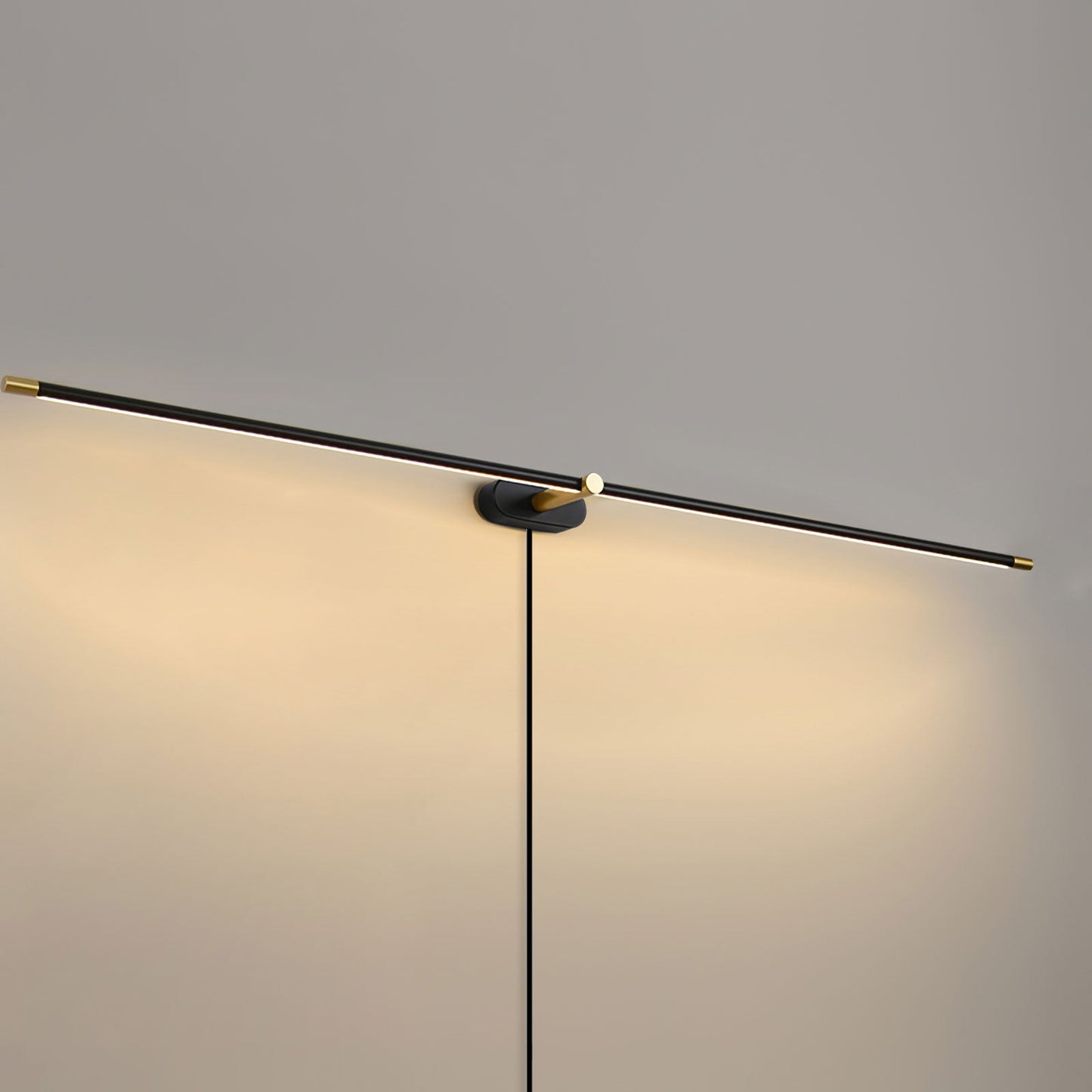 Minimalist Linear Plug-in Wall Lamp with Integrated LED Light