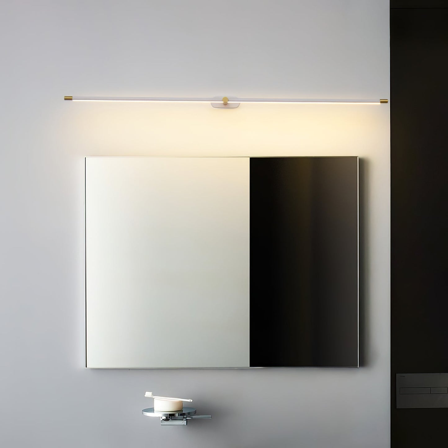 Minimalist Linear Plug-in Wall Lamp with Integrated LED Light