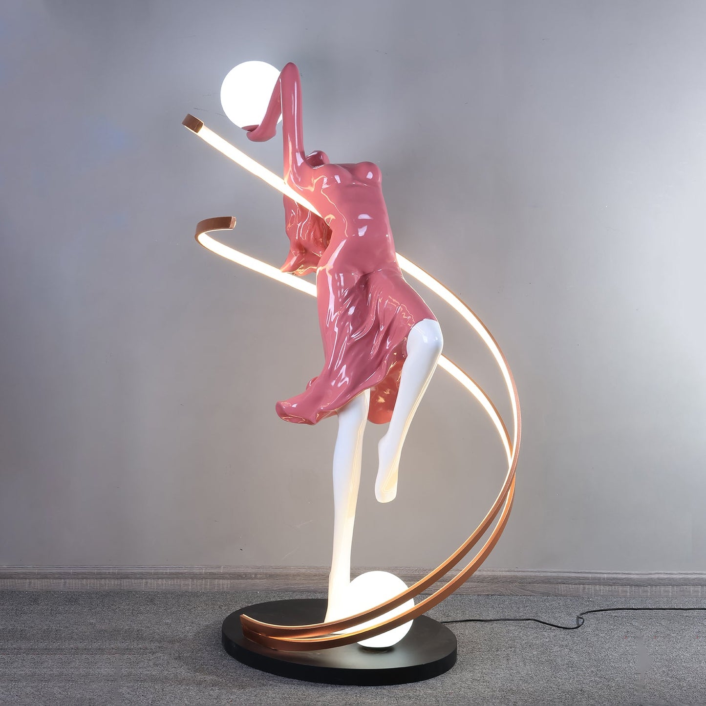 Misha Goddess Statue Floor Lamp with LED Light, Indoor Decor