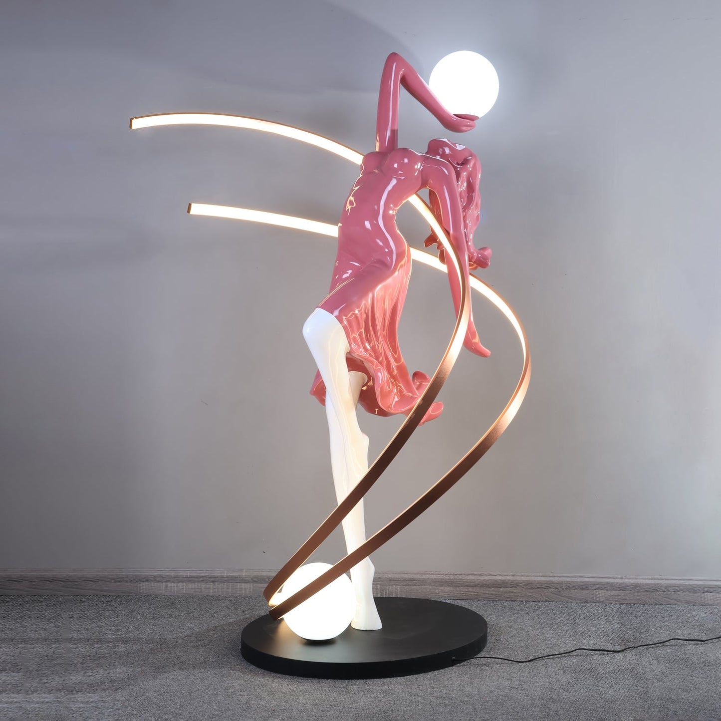Misha Goddess Statue Floor Lamp with LED Light, Indoor Decor