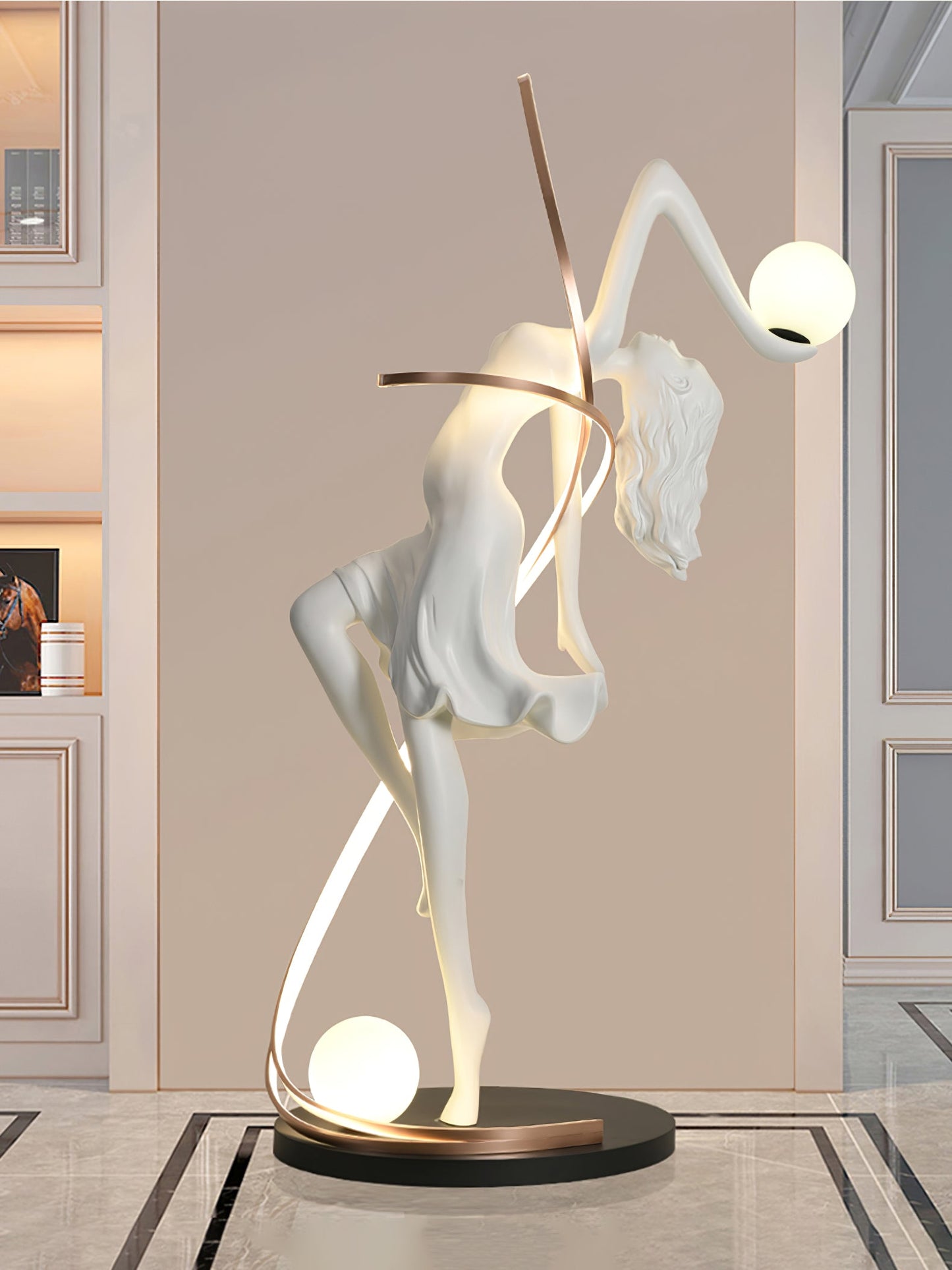 Misha Goddess Statue Floor Lamp with LED Light, Indoor Decor