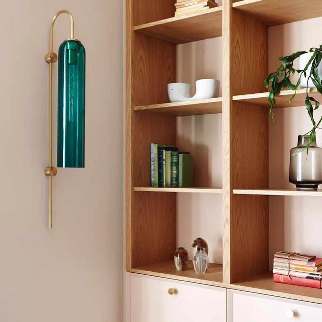 Modern Glass Wall Lamp Sconce - LED, Black & Gold Finish